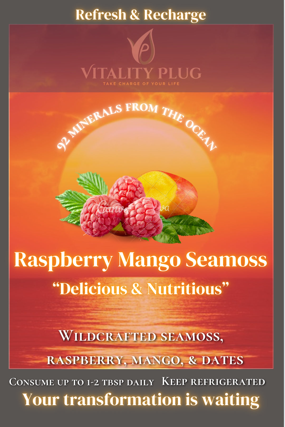 Raspberry Mango Seamoss |   16oz